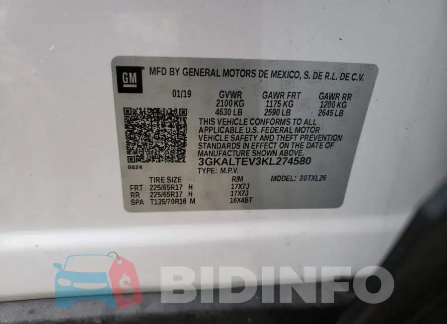3GKALTEV3KL274580 Photo# 14