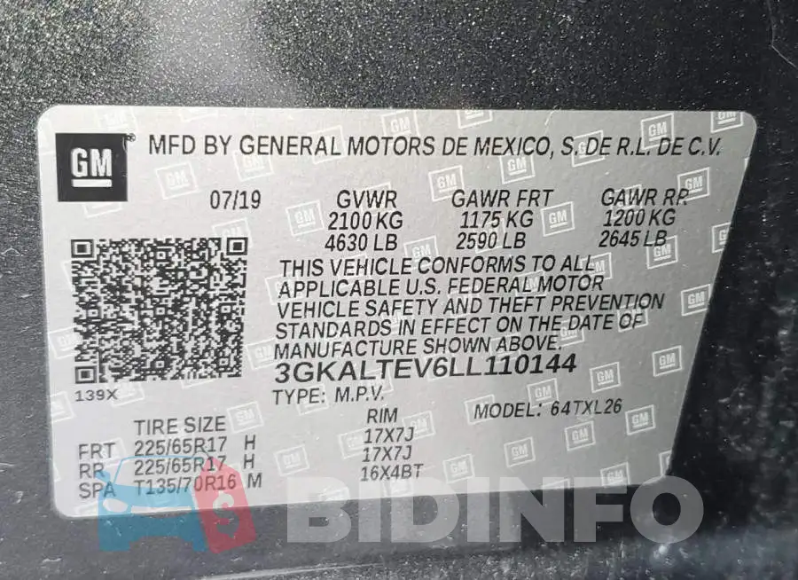 3GKALTEV6LL110144 Photo# 13