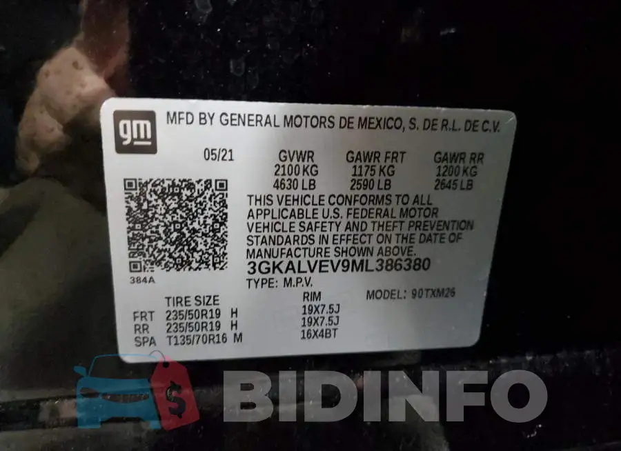 3GKALVEV9ML386380 Photo# 12