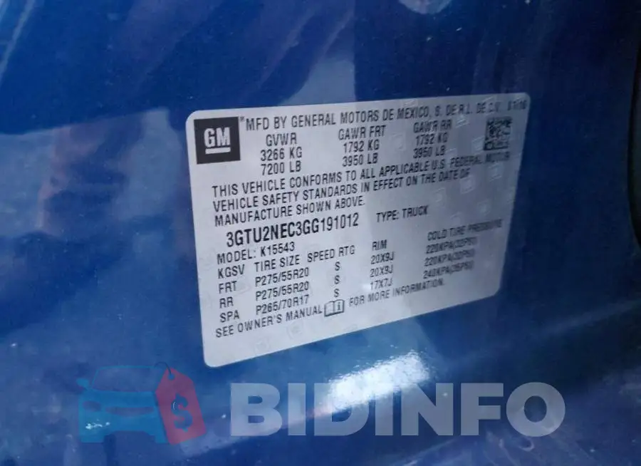 3GTU2NEC3GG191012 Photo# 12