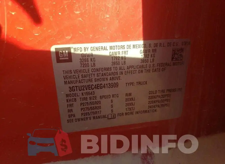 3GTU2VEC4EG413909 Photo# 13