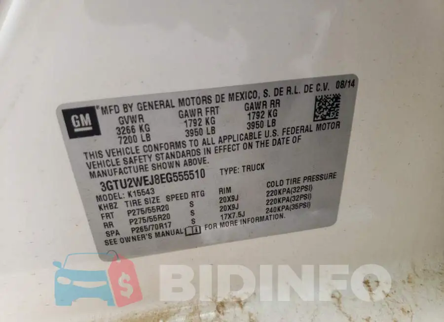 3GTU2WEJ8EG555510 Photo# 12