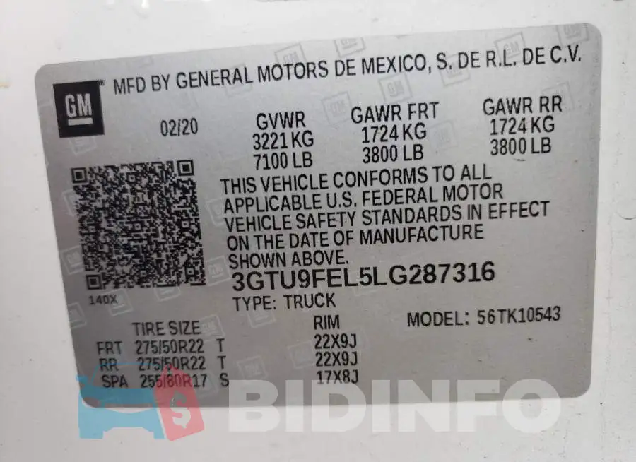 3GTU9FEL5LG287316 Photo# 12