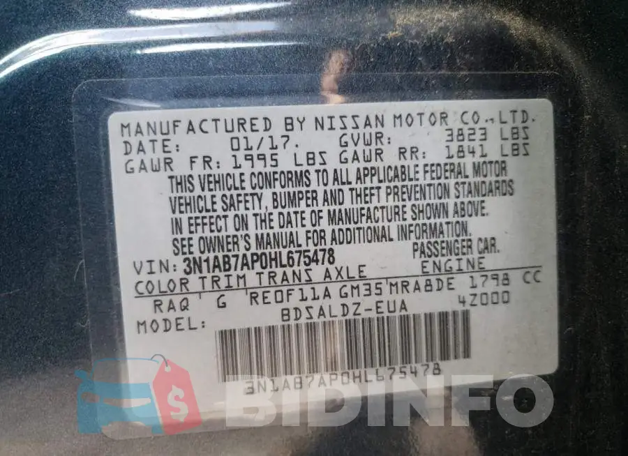 3N1AB7AP0HL675478 Photo# 12
