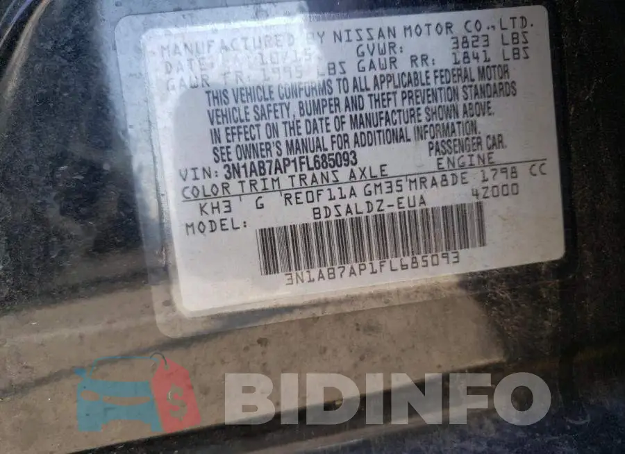 3N1AB7AP1FL685093 Photo# 12