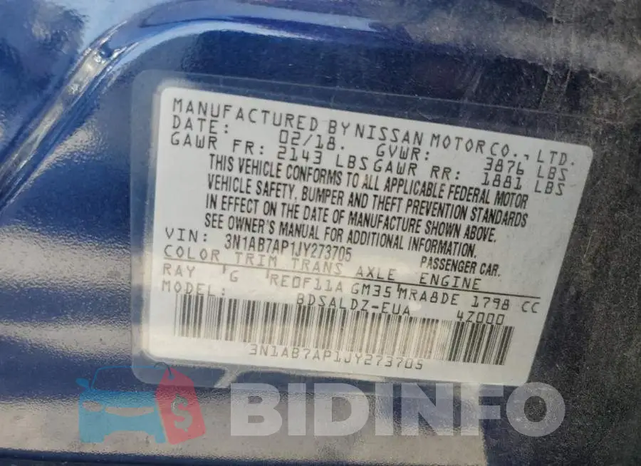 3N1AB7AP1JY273705 Photo# 13