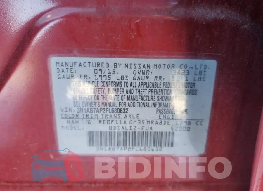 3N1AB7AP2FL680632 Photo# 13