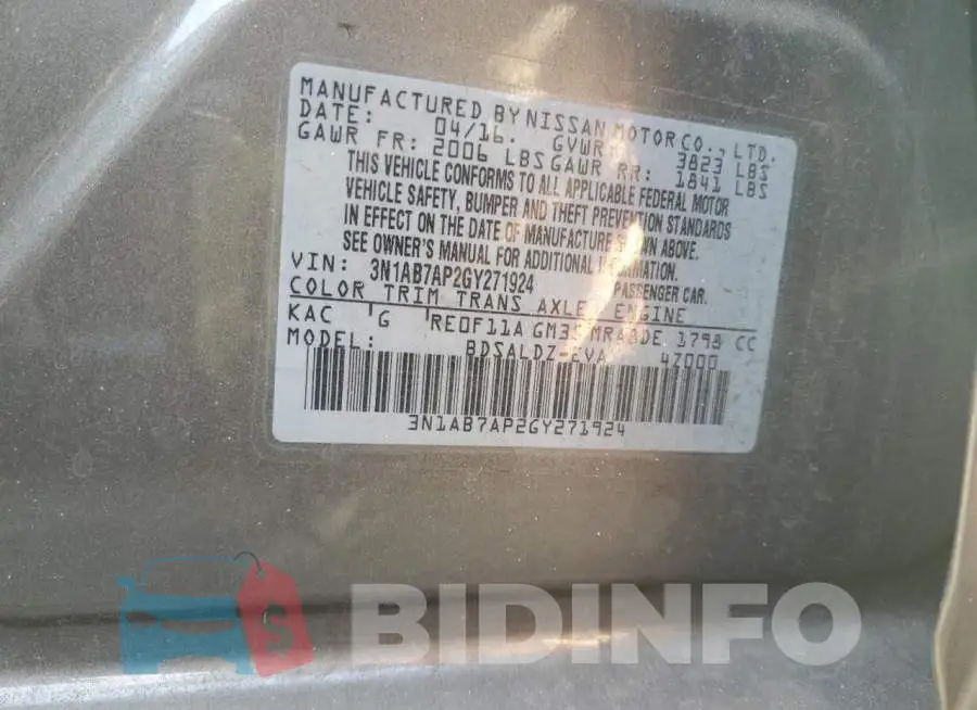 3N1AB7AP2GY271924 Photo# 12