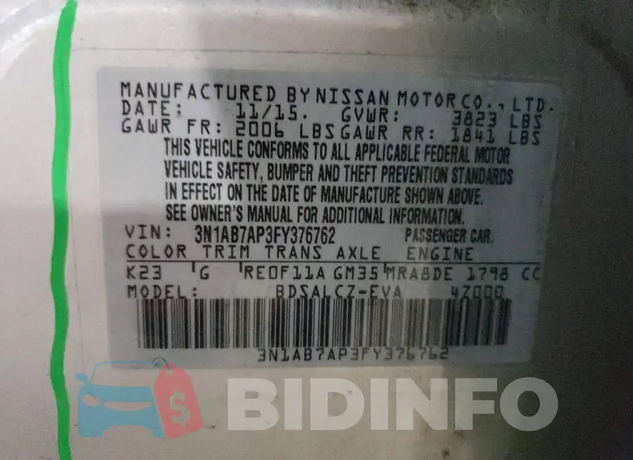 3N1AB7AP3FY376762 Photo# 12