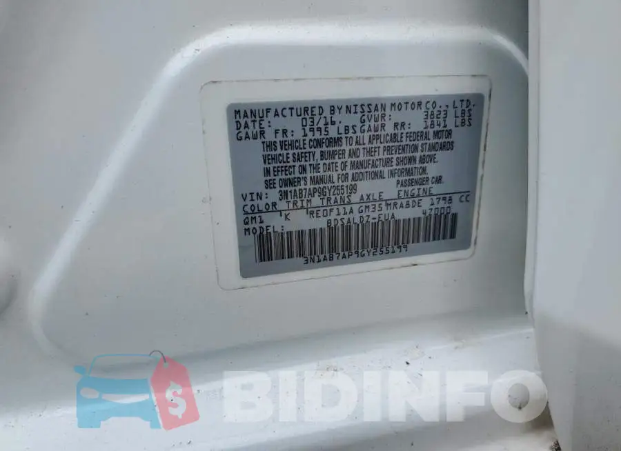 3N1AB7AP9GY255199 Photo# 12