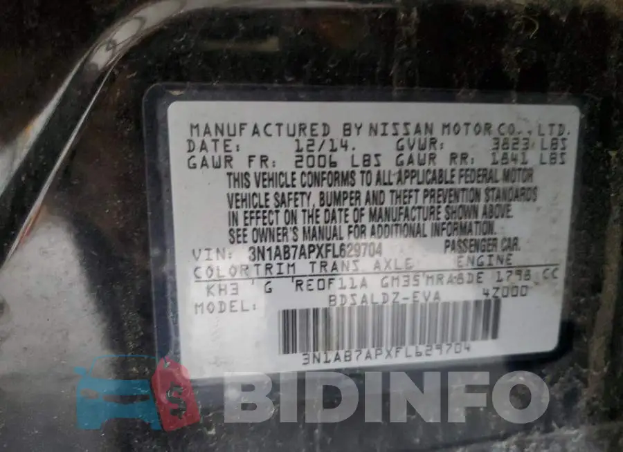3N1AB7APXFL629704 Photo# 12