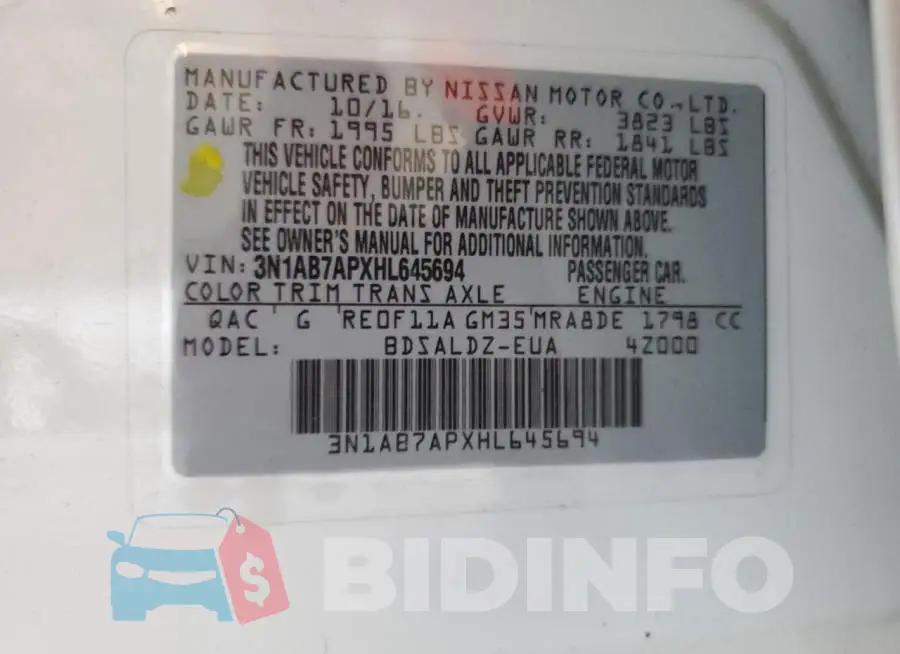 3N1AB7APXHL645694 Photo# 13