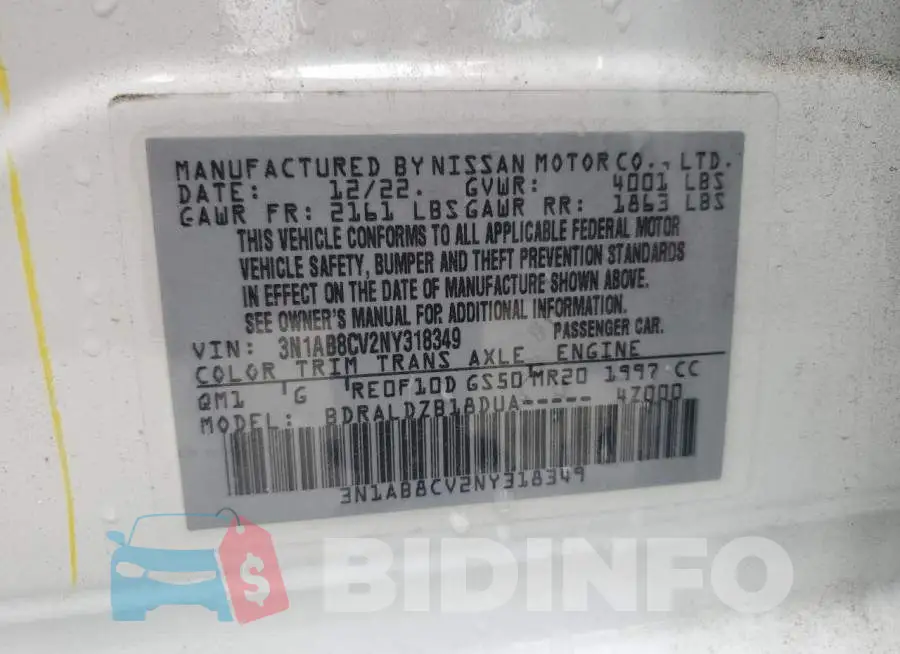 3N1AB8CV2NY318349 Photo# 12