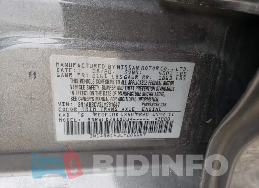 3N1AB8CV3LY281647 Photo# 12
