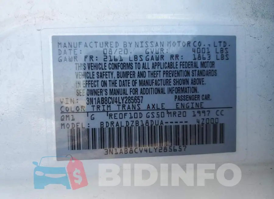 3N1AB8CV4LY285657 Photo# 12