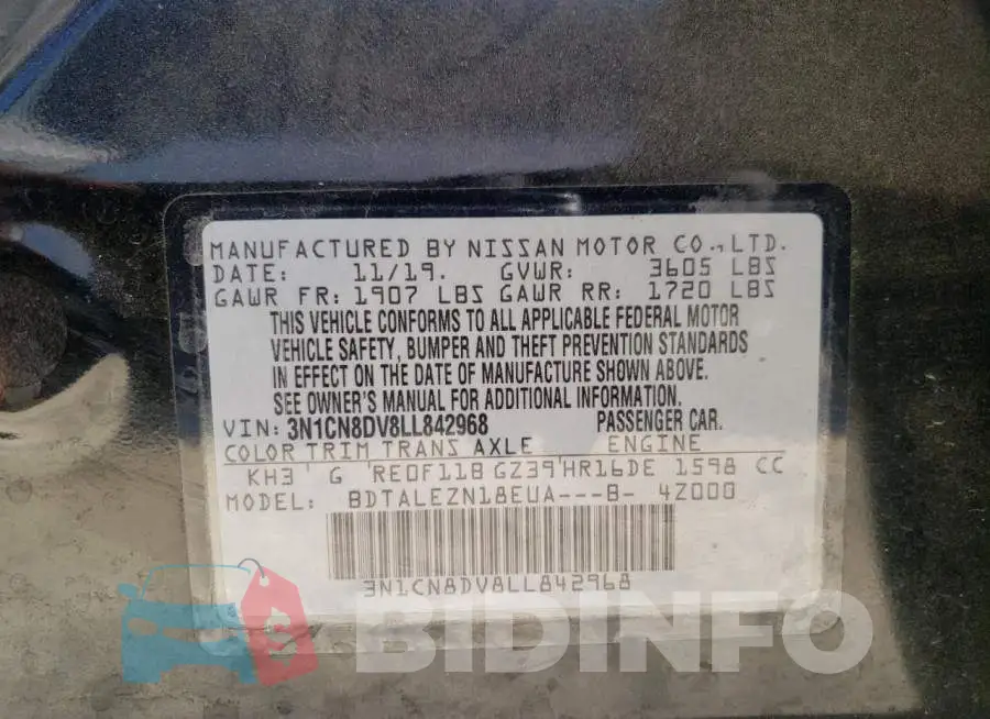 3N1CN8DV8LL842968 Photo# 12
