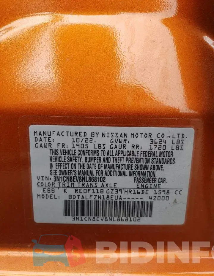 3N1CN8EV8NL868102 Photo# 12