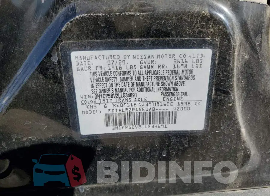 3N1CP5BV2LL534691 Photo# 13