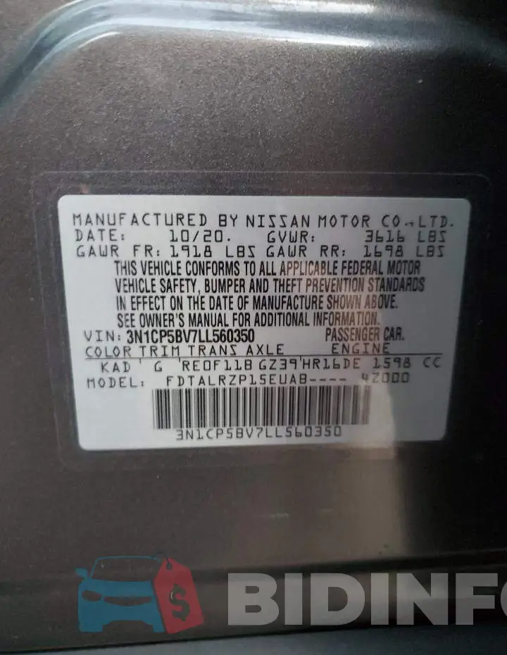 3N1CP5BV7LL560350 Photo# 12