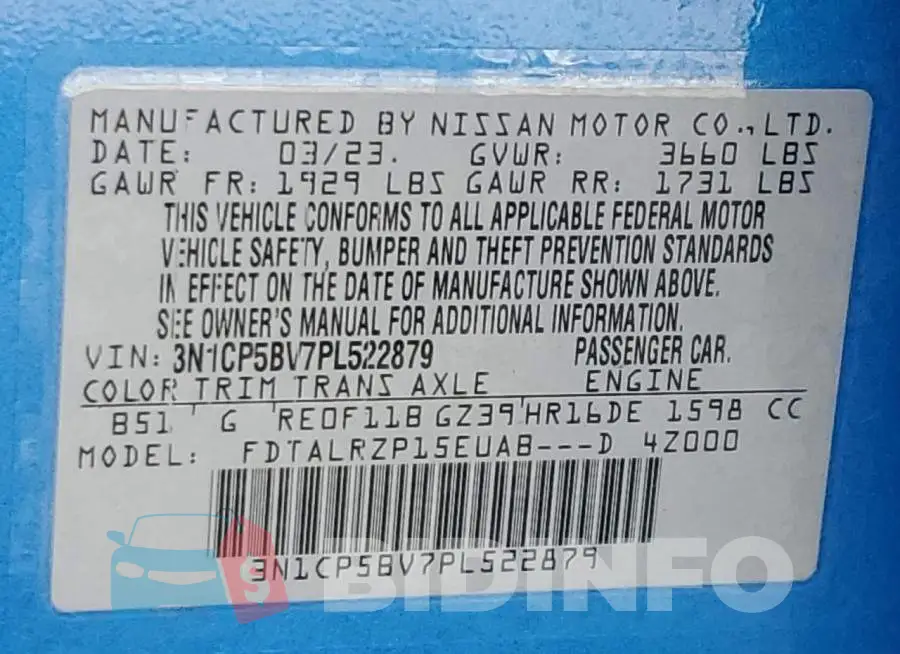 3N1CP5BV7PL522879 Photo# 14