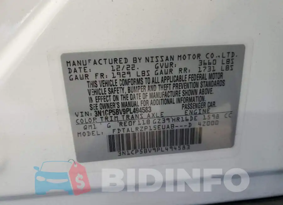 3N1CP5BV9PL494583 Photo# 13