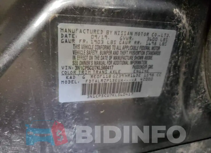 3N1CP5CU7KL560417 Photo# 12
