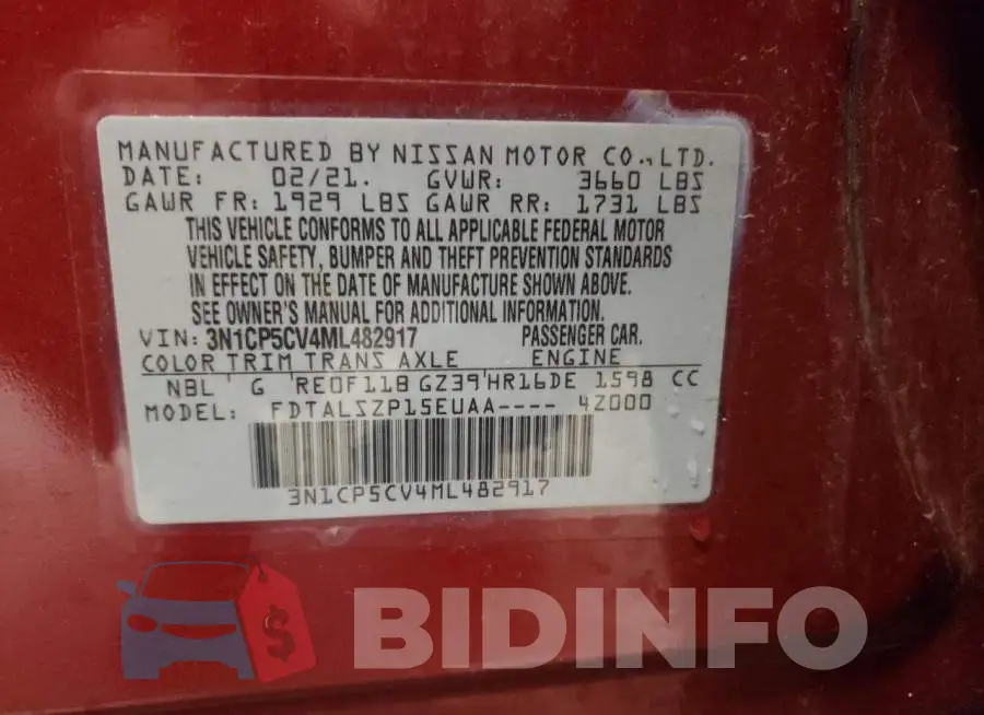 3N1CP5CV4ML482917 Photo# 12