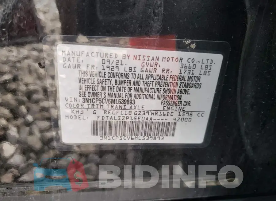 3N1CP5CV6ML539893 Photo# 13
