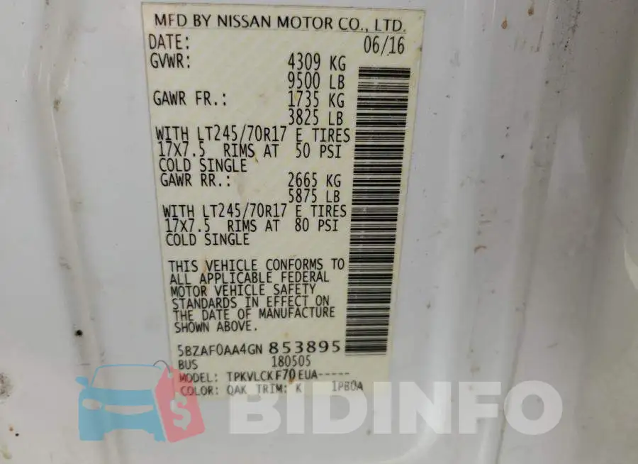 5BZAF0AA4GN853895 Photo# 14