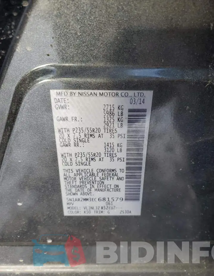 5N1AR2MM3EC681579 Photo# 12