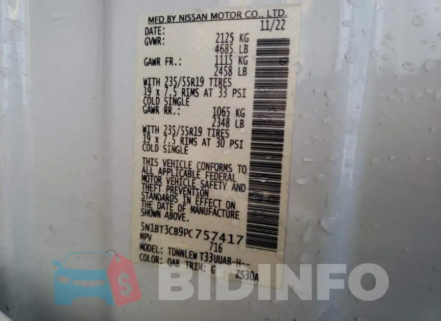 5N1BT3CB9PC757417 Photo# 13