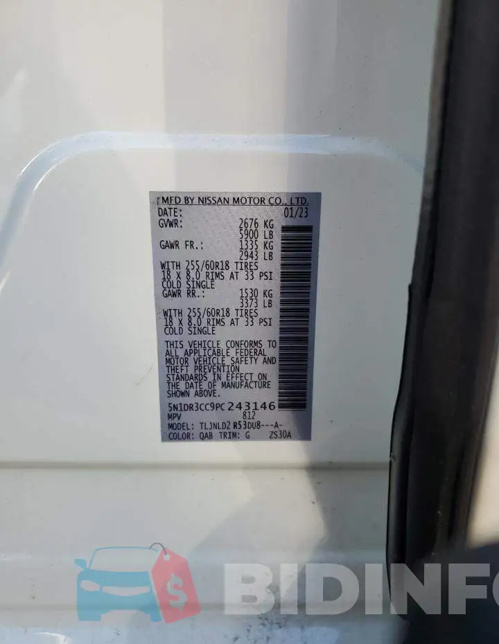 5N1DR3CC9PC243146 Photo# 13