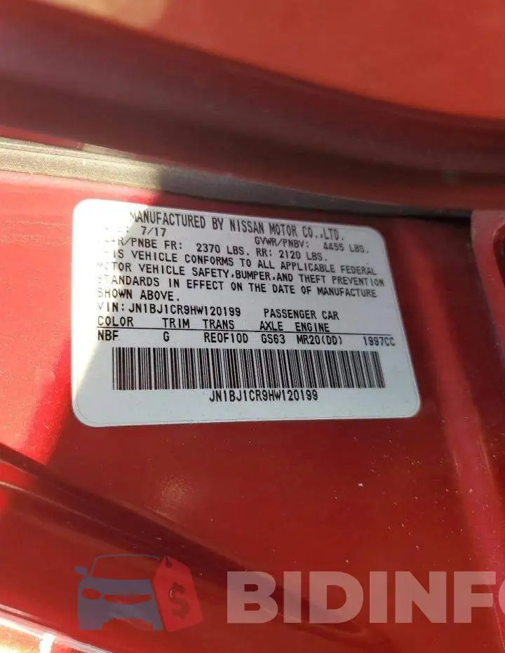 JN1BJ1CR9HW120199 Photo# 13