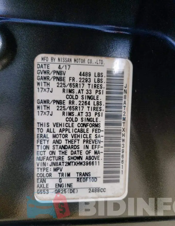 JN8AT2MTXHW396611 Photo# 14