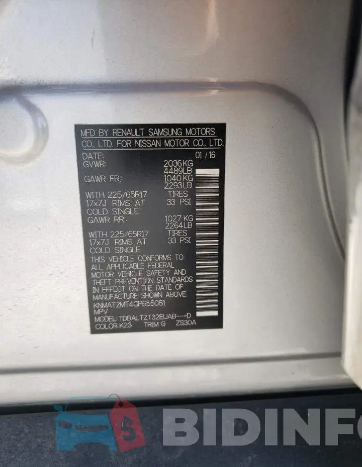 KNMAT2MT4GP655081 Photo# 13