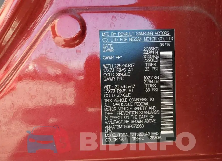 KNMAT2MT8GP672160 Photo# 12