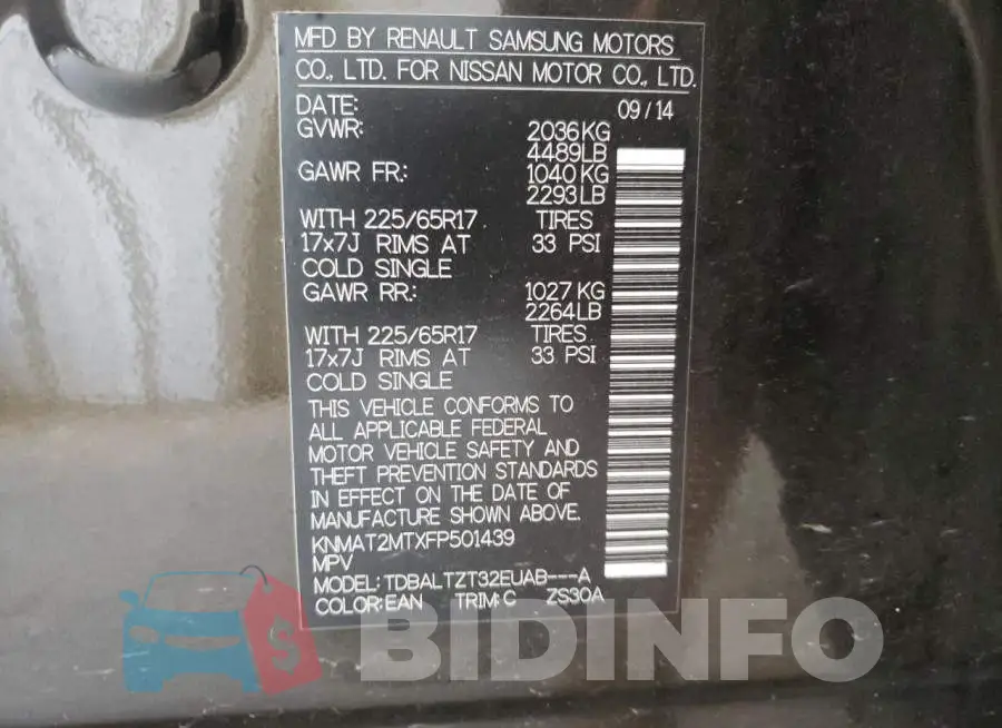 KNMAT2MTXFP501439 Photo# 13