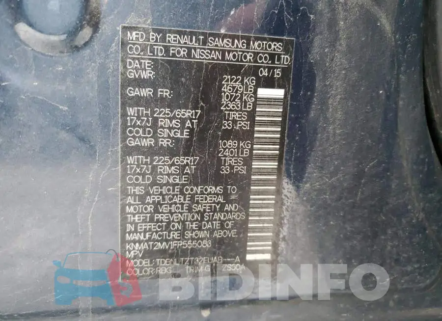 KNMAT2MV1FP555083 Photo# 12
