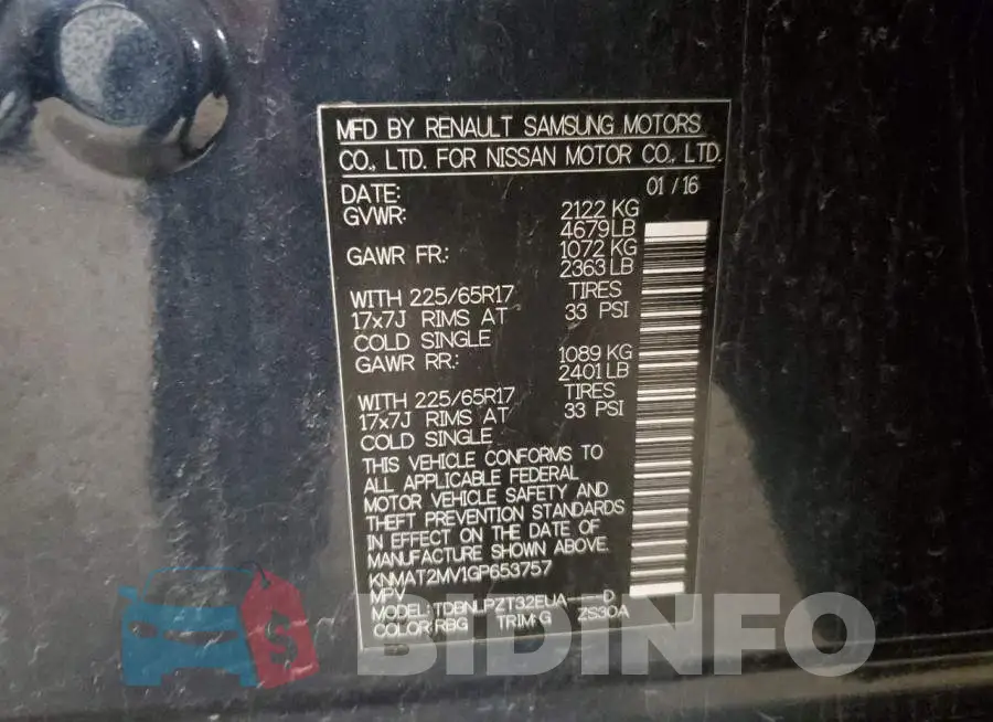 KNMAT2MV1GP653757 Photo# 12