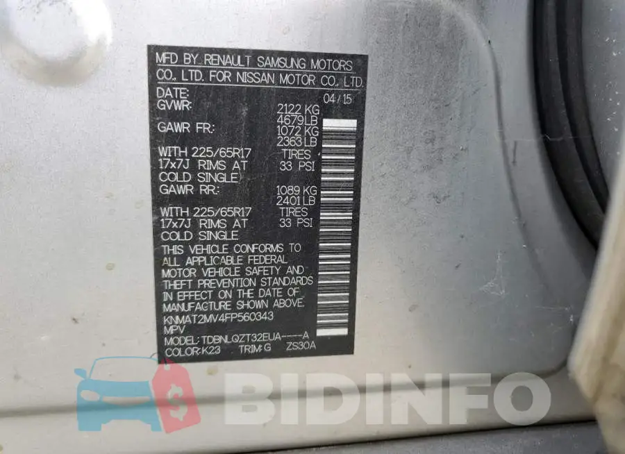 KNMAT2MV4FP560343 Photo# 14