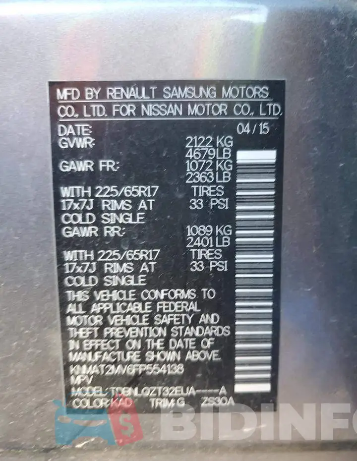 KNMAT2MV6FP554138 Photo# 12