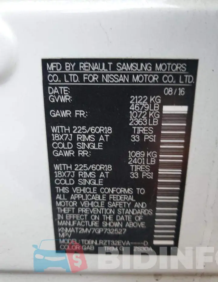 KNMAT2MV7GP732527 Photo# 13