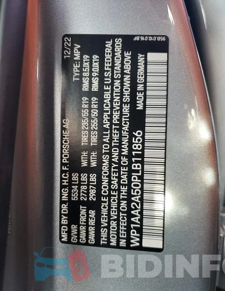 WP1AA2A50PLB11856 Photo# 12