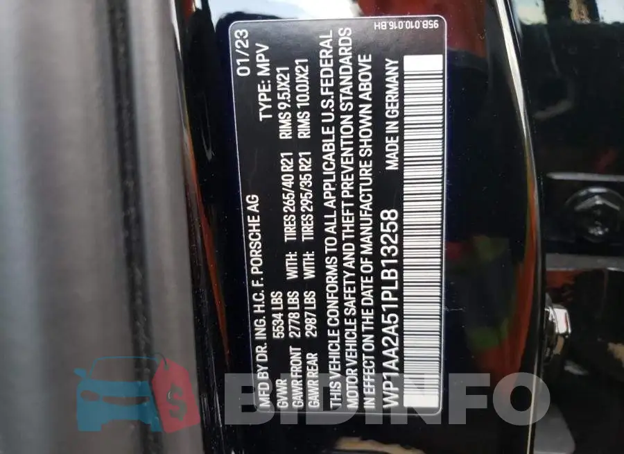 WP1AA2A51PLB13258 Photo# 13