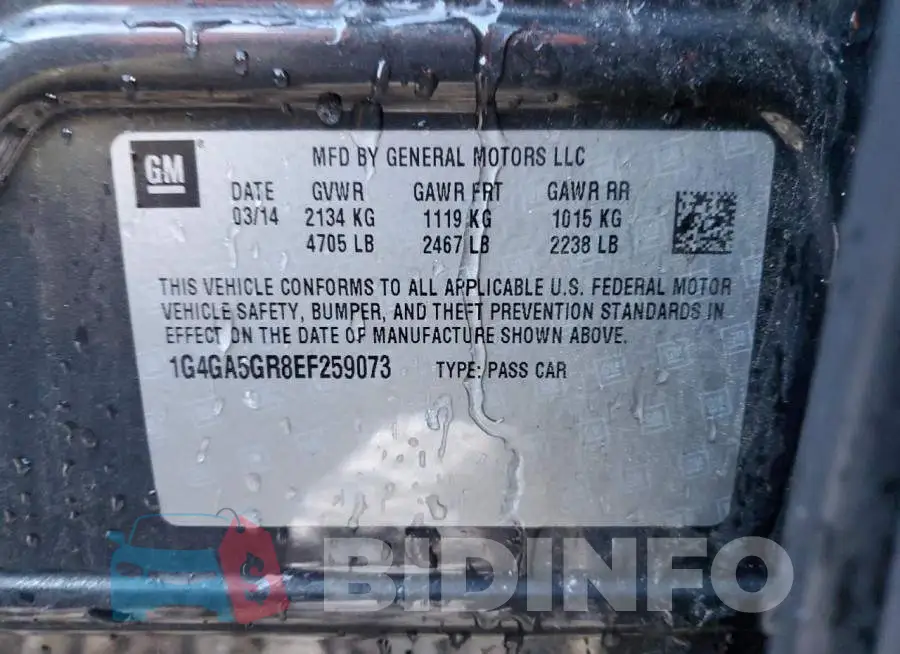 1G4GA5GR8EF259073 Photo# 12