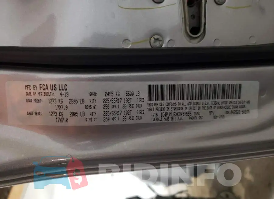 1C4PJMLBXKD457555 Photo# 14