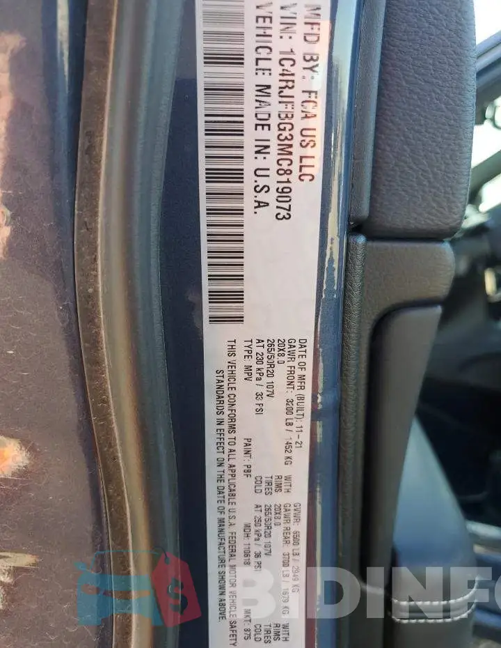 1C4RJFBG3MC819073 Photo# 12