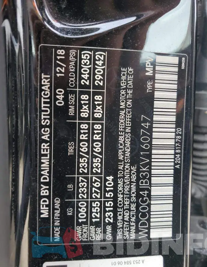 WDC0G4JB3KV160747 Photo# 12
