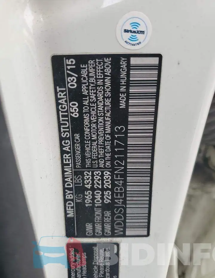 WDDSJ4EB4FN211713 Photo# 13