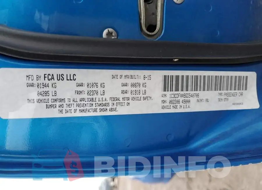1C3CDFAA9GD540708 Photo# 12